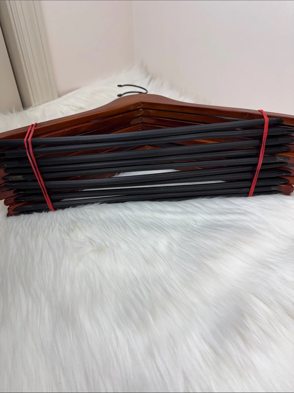 Brookstone Premium Wooden Suit Hangers in Mahogany  - Set of 10